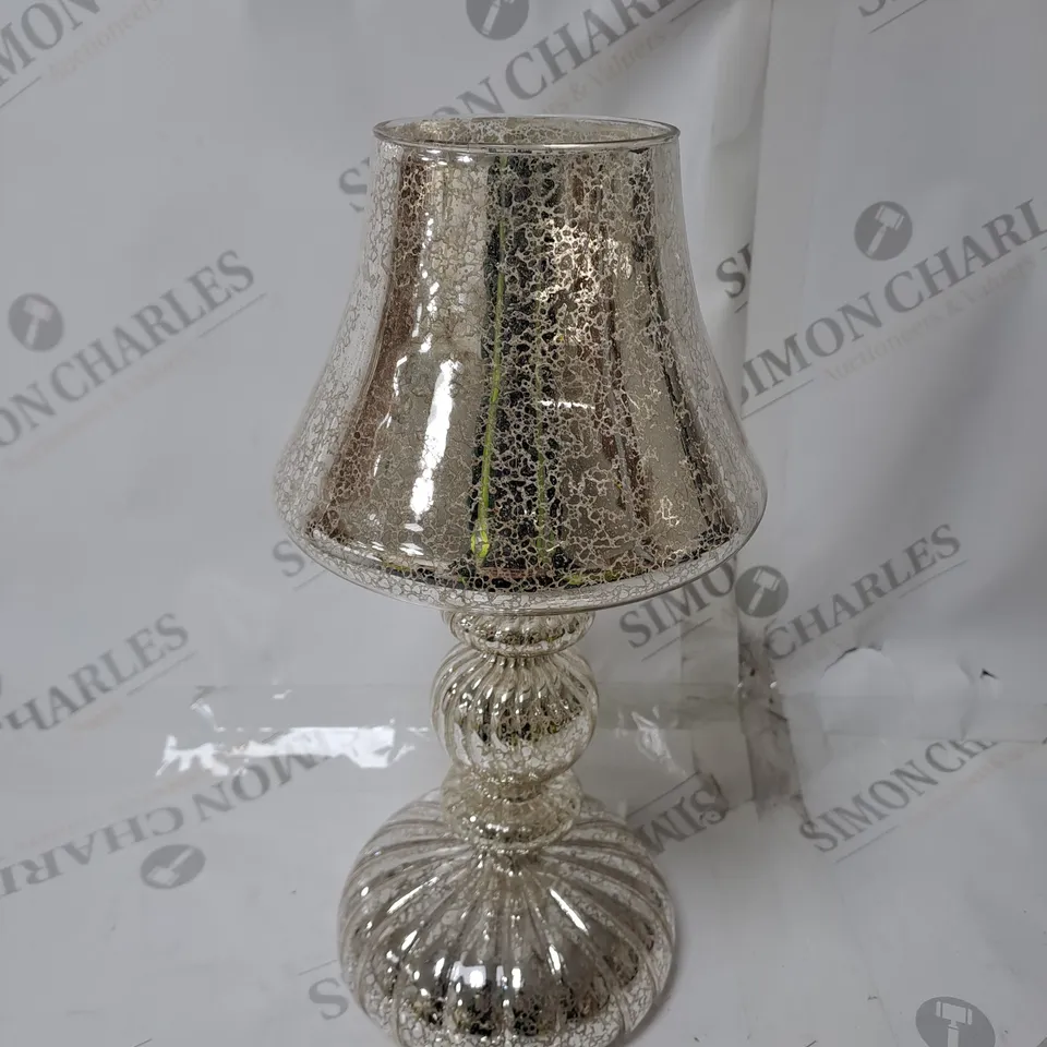 BOXED HOME REFLECTIONS PRE-LIT LED MERCURY GLASS LAMP SILVER