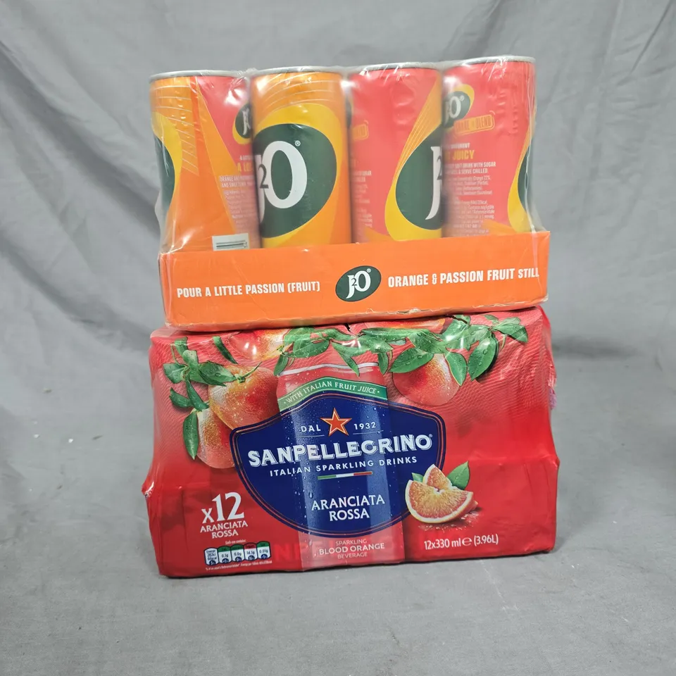 LOT OF 24 CANS OF DRINK INCLUDES J20 AND SANPELLEGRINO