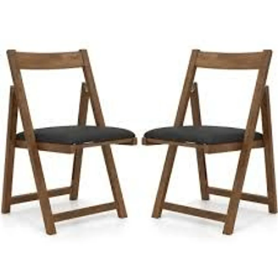 BOXED COSTWAY SET OF 2 FOLDING DINING CHAIRS WITH CURVED BACK, DURABILITY 150KG