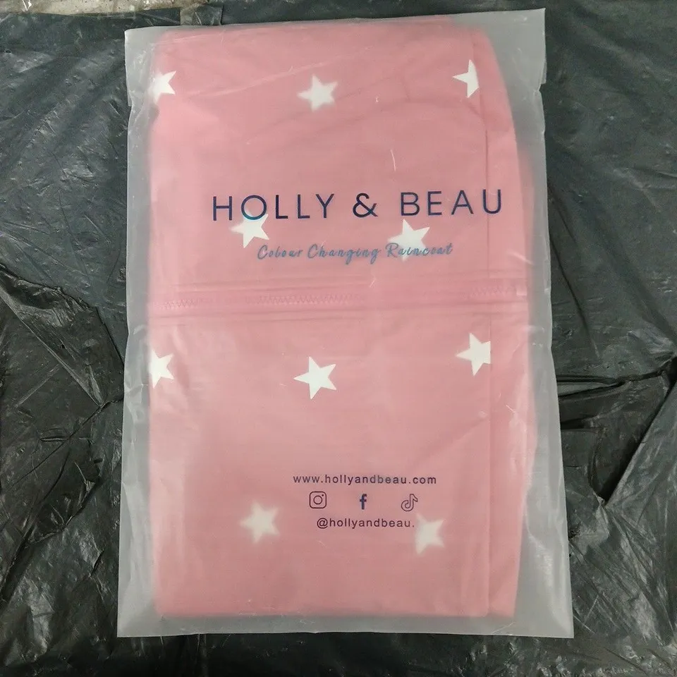 Holly & Beau Pinkstar Raincoat, Age 5-6, Pink with White Stars