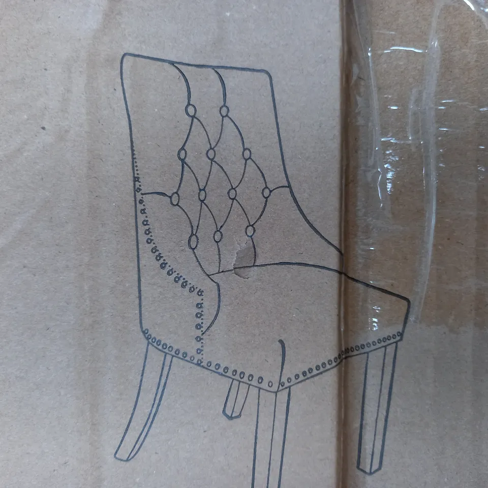 BOXED PAIR OF WARWICK VELVET DINING CHAIRS - GREY/CHROME (1 BOX) RRP £299.99
