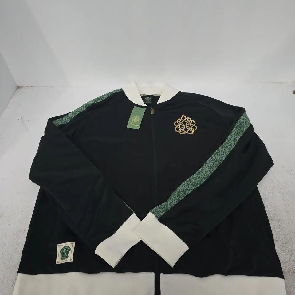 EVERTON ST PATRICK'S DAY TRICOT TRACK JACKET – BLACK, UK SIZE 3XL