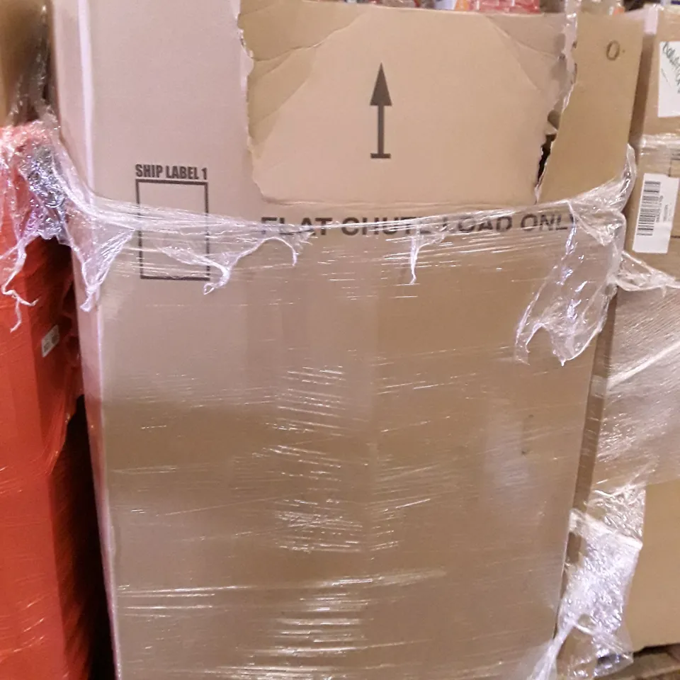 PALLET OF ASSORTED PRODUCTS INCLUDING TOILET SEAT, SOLO STOVE, WALL CLOCK, CHILDRENS TRICYCLE, LAMP SHADES