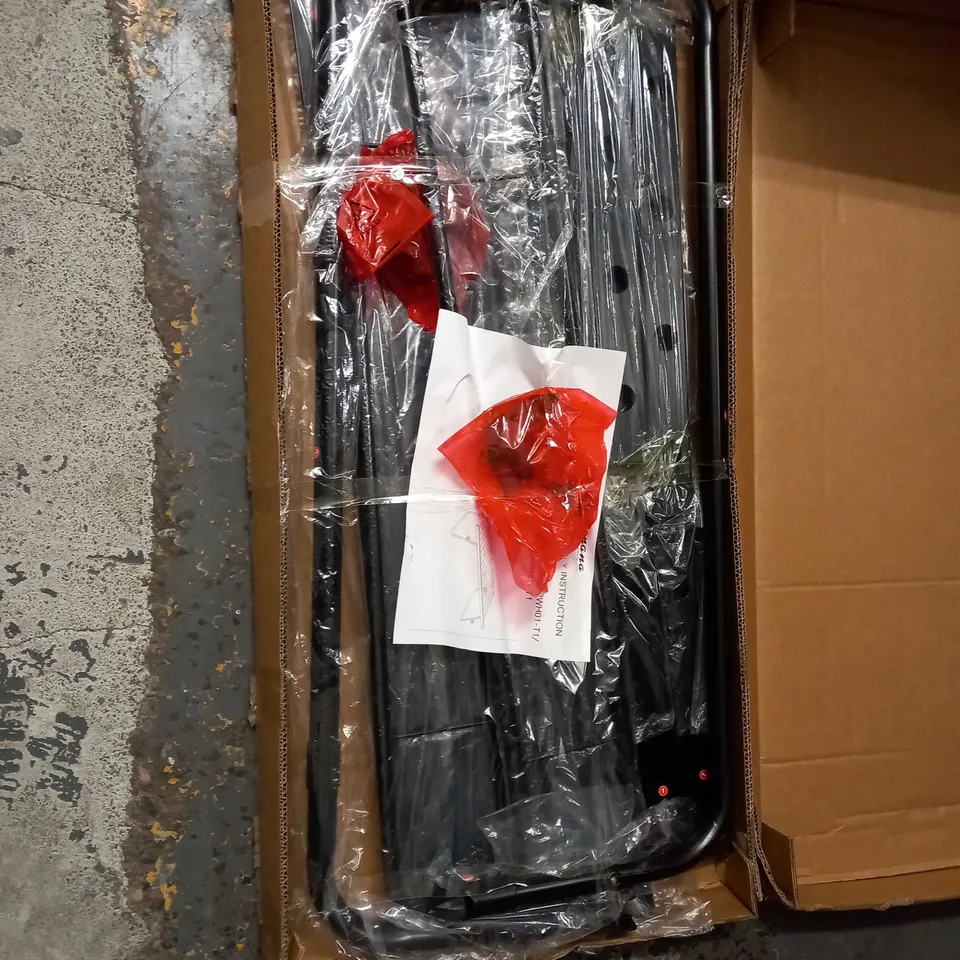 BOXED BLACK STEEL/PIPE SIMPLE SINGLE BED