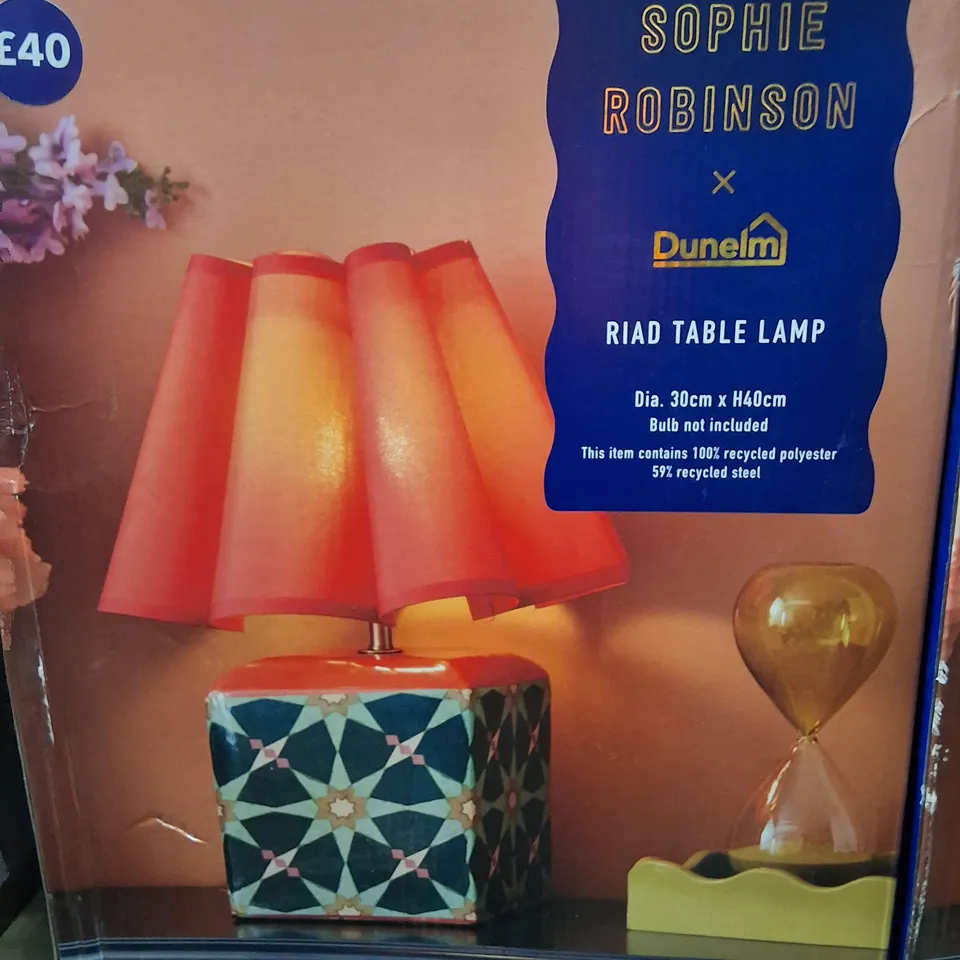 BOXED SOPHIE ROBINSON X DUNELM RIAD TABLE LAMP