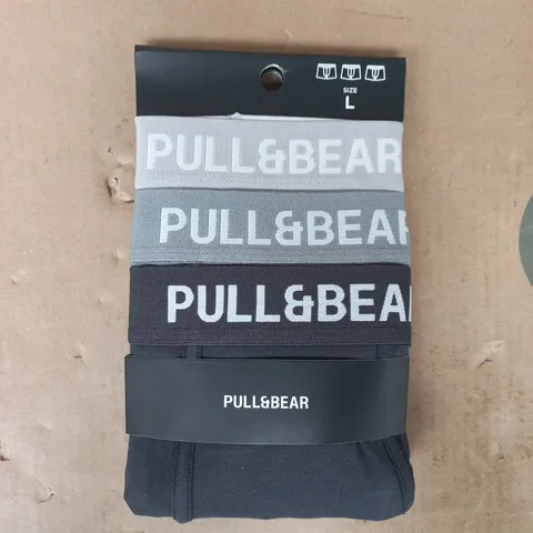PULL & BEAR 3-PACK BOXER BRIEFS IN VARIOUS COLOURS SIZE LARGE