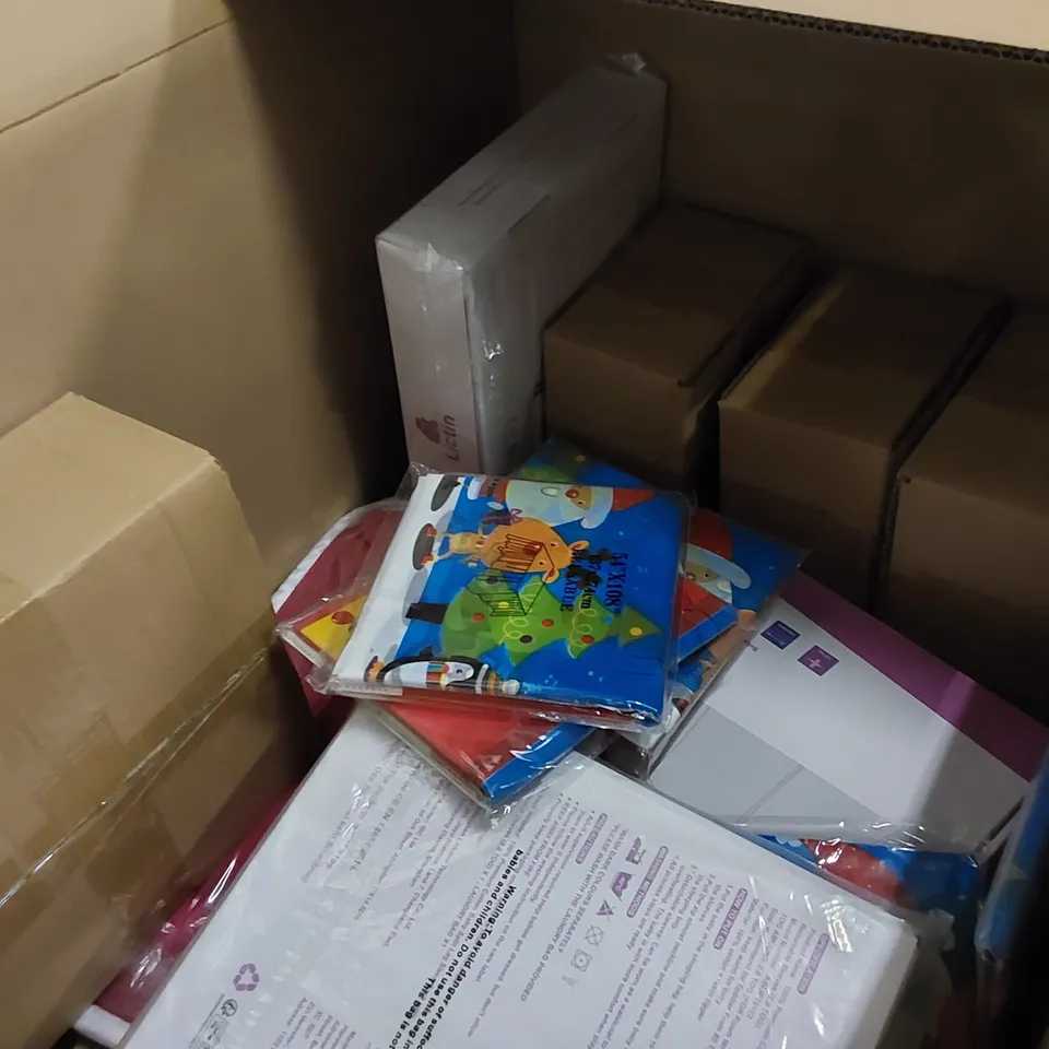 PALLET TO CONTAIN ASSORTED HOUSEHOLD ITEMS AND CONSUMER PRODUCTS. INCLUDING BABY SLEEP SACKS, CHRISTMAS PRODUCTS ETC