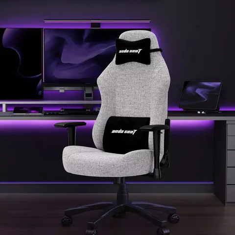 BOXED ANDA SEAT LUNA PREMIUM LARGE GAMING CHAIR - GREY FABRIC (1 BOX)