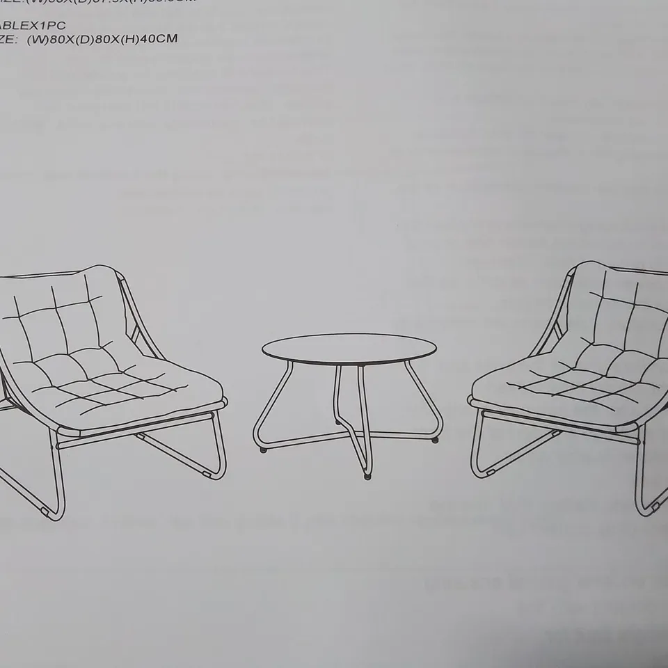MY GARDEN STORIES PADDED BISTRO SET SAGE