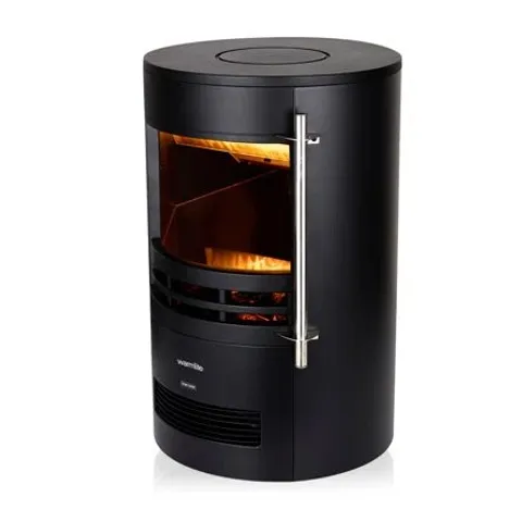 BOXED WARMLITE ELMSWELL ROUND CONTEMPORARY STOVE WITH 2 HEAT SETTINGS (1 BOX)