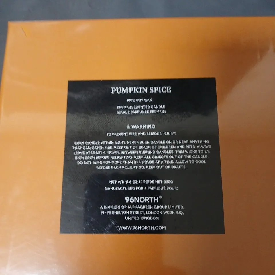  3 X 96NORTH PUMPKIN SPICE SCENTED CANDLE – 11.6 OZ