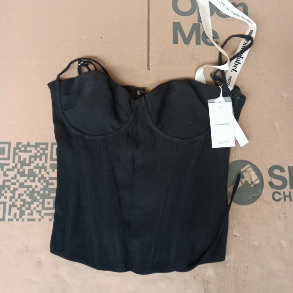 MARS THE LABEL CORSET TOP IN BLACK SIZE UK 10