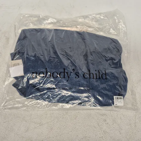 BAGGED NOBODY'S CHILD TULLA MINI DENIM DRESS IN DARK WASH BLUE SIZE UK 16