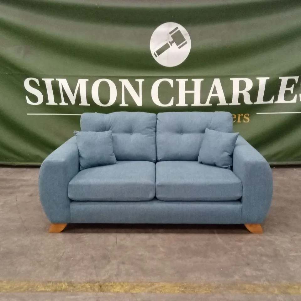 PRENT FABRIC 2 SEATER SOFA - TEAL RRP £799