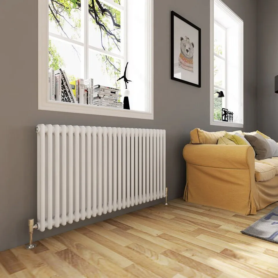 BOXED ELEGANT WHITE 600X1164MM TRADITIONAL RADIATOR 