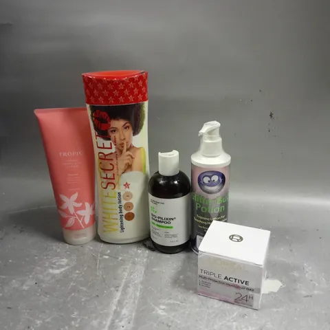 APPROXIMATELY 20 ASSORTED COSMETICS PRODUCTS TO INCLUDE - TROPIC BODY WASH - GLITTERBUG POTION - L'OREAL DAY CREAM