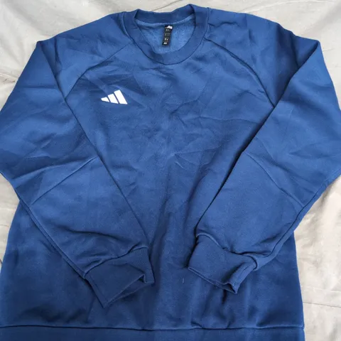 ADIDAS LOGO JUMPER IN BLUE - UK LARGE