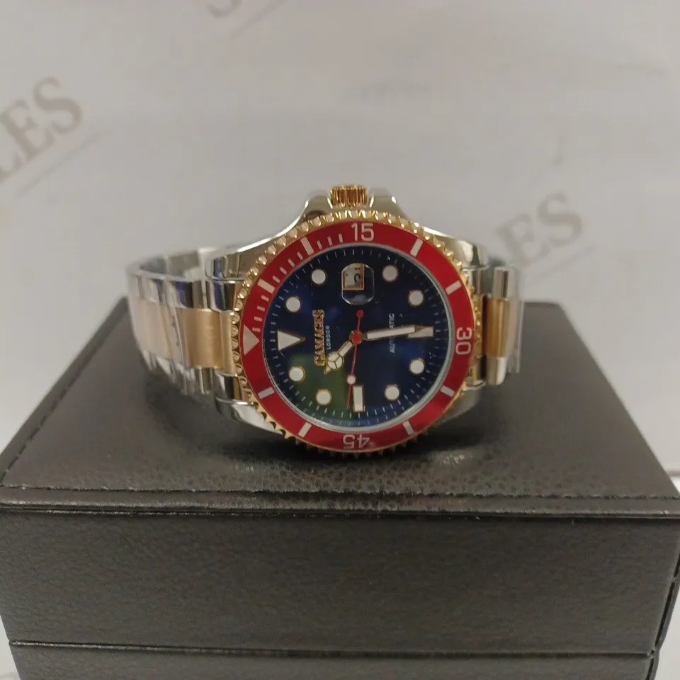 GAMAGES OF LONDON LIMITED EDITION HAND ASSEMBLED SPORTS ELEMENT AUTOMATIC TWO TONE WATCH RRP £705