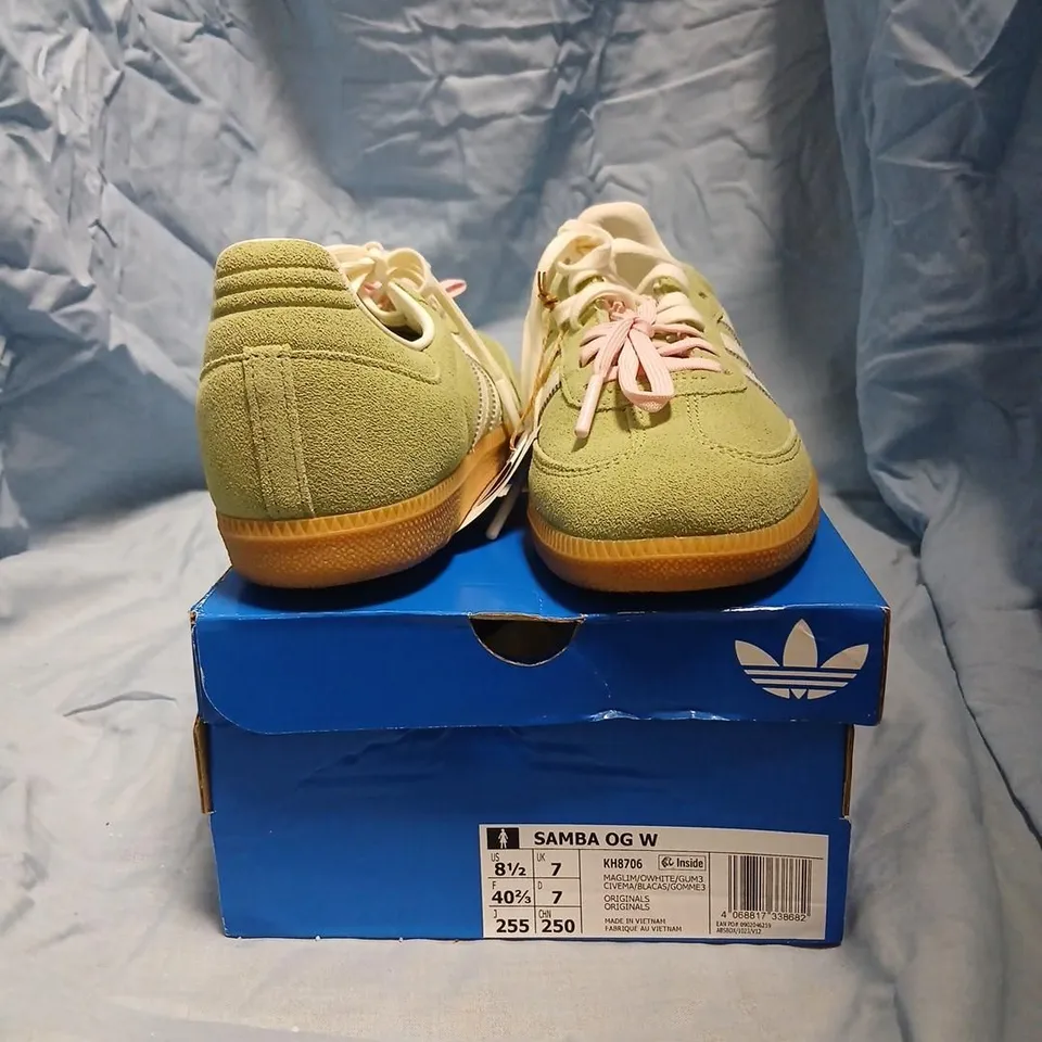 ADIDAS SAMBA OG W GREEN SUEDE TRAINERS – UK 7