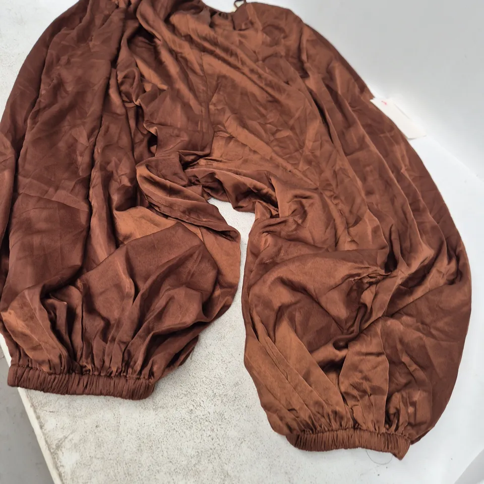 NEVER FULLY DRESSED CHOCOLATE BALLOON JUMPSUIT – BROWN, UK S