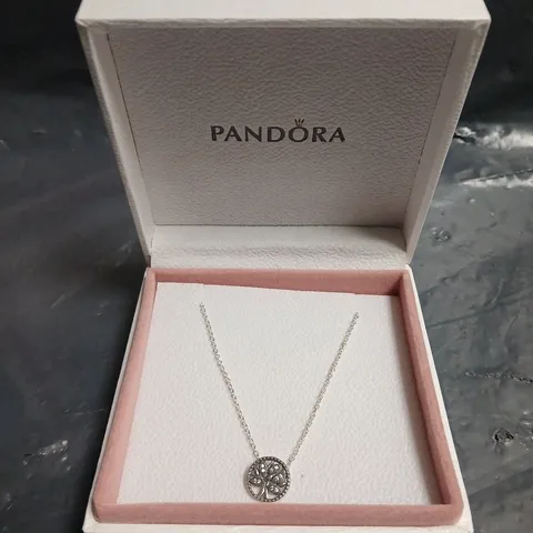 PANDORA STERLING SILVER TREE OF LIFE PENDANT NECKLACE 