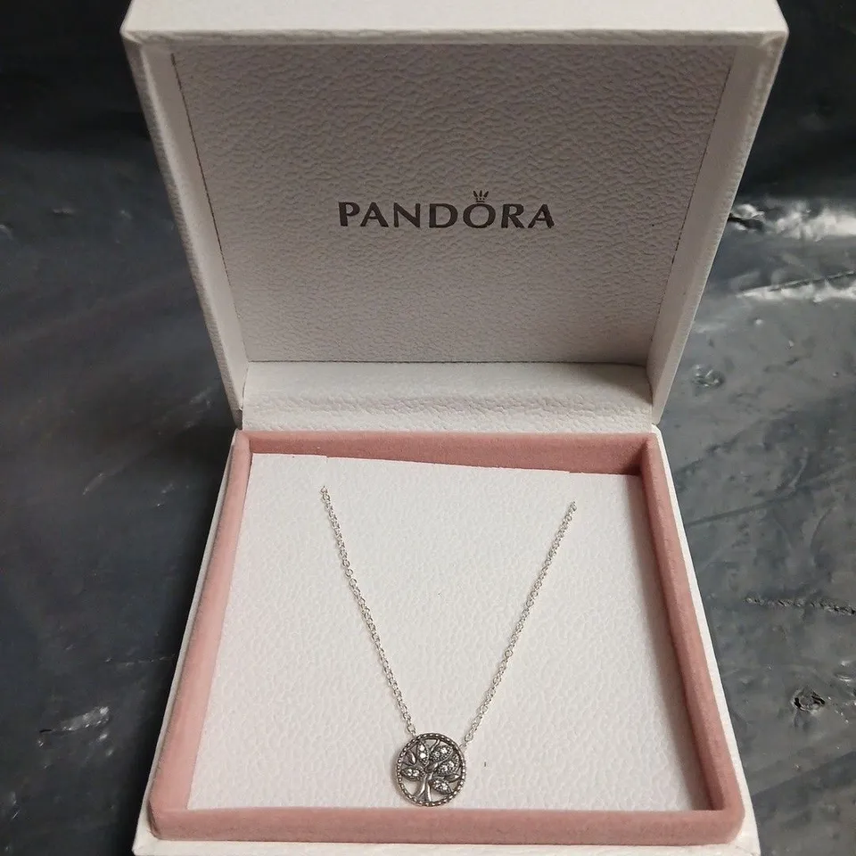 PANDORA STERLING SILVER TREE OF LIFE PENDANT NECKLACE 