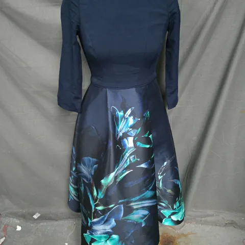 COAST MIDI DRESS IN NAVY SIZE 8
