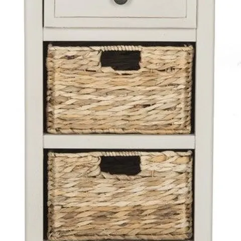 BOXED SAFAVIEW FURNITURE EVERLY DRAWER SIDE TABLE - VINTAGE GREY