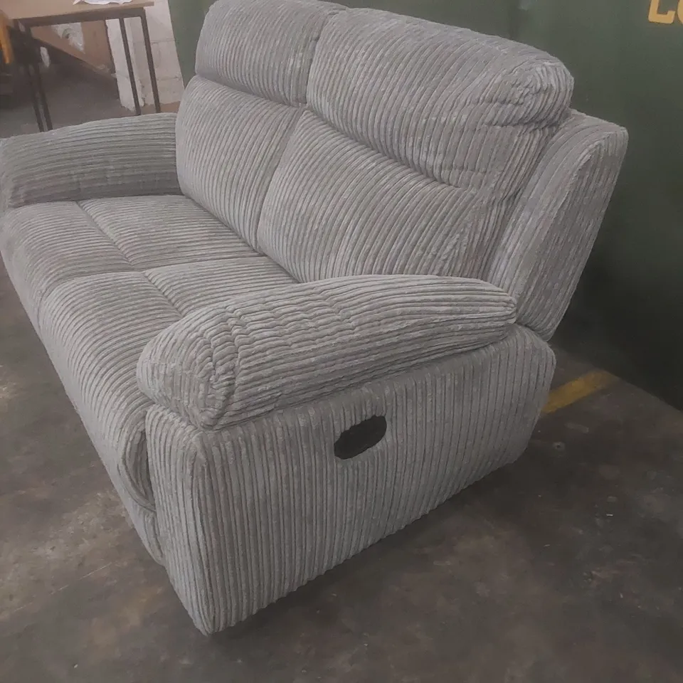 DESIGNER BARON 2 SEATER FABRIC UPHOLSTERED MANUAL RECLINER SOFA 