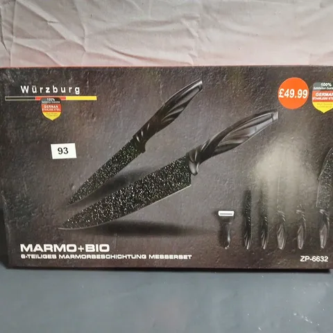 WÜRZBURG MARMO+BIO 9-PIECE MARBLE-COATED KNIFE SET