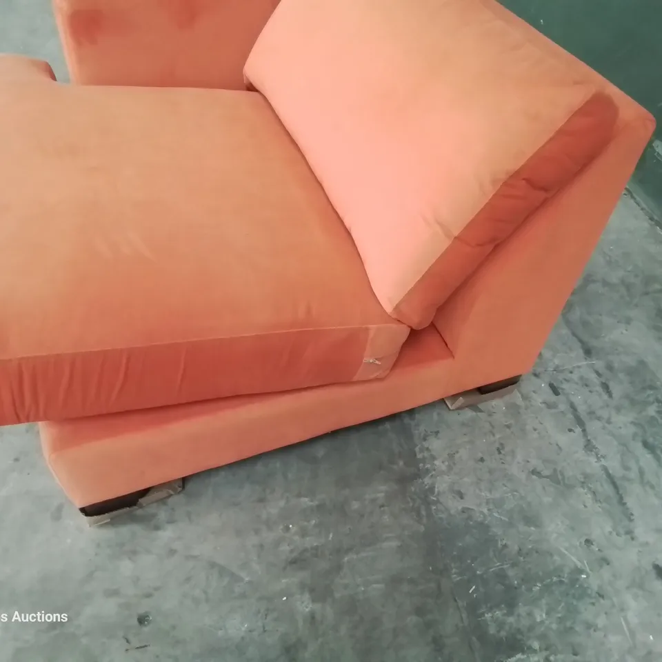 QUALITY BRITISH DESIGNER & MANUFACTURED LOUNGE Co. LOLA END UNIT ORANGE FABRIC 