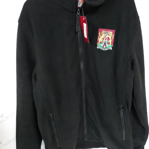 NORTHHAMPTON TOWN FC BLACK ZIP THROUGH FLEECE - LARGE