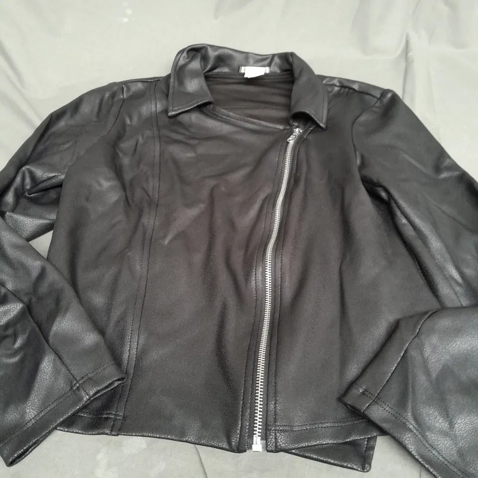 KIM&CO BLACK ZIP UP JACKET - XS