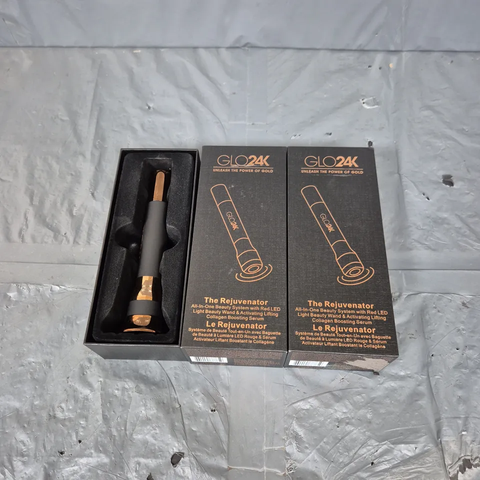 BOXED X2 GLO24K THE REJUVINATOR ALL-IN-1 BEAUTY SYSTEM WAND