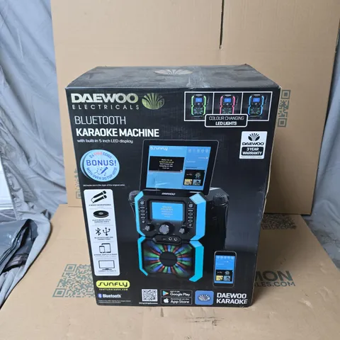 DAEWOO KARAOKE MACHINE – BLUETOOTH, BUILT-IN 5-INCH LED DISPLAY, BOXED