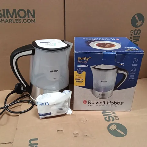 BOXED RUSSELL HOBBS 22851 BRITA PURITY FILTER PLASTIC KETTLE