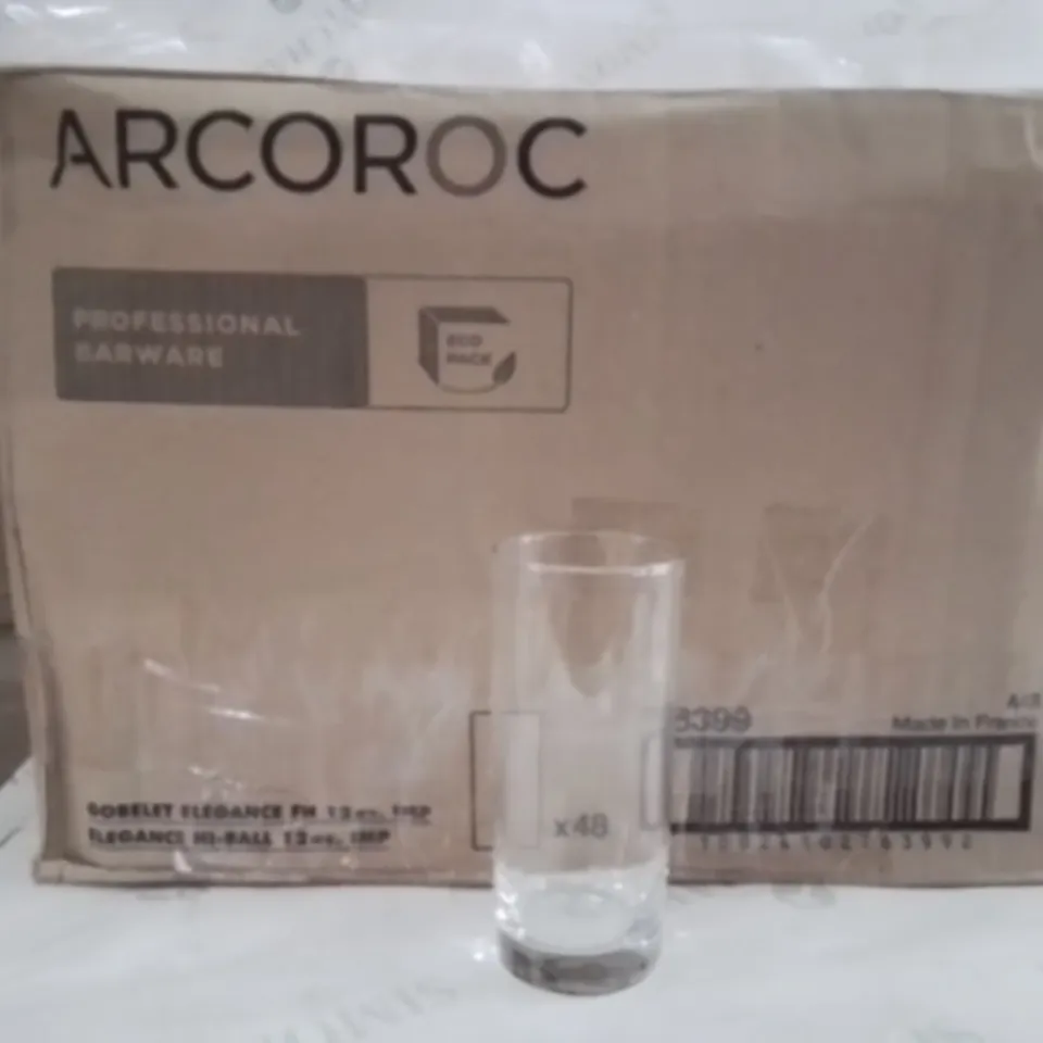 BOXED ARCOROC HI BALL GLASSES APPROXIMATELY 48