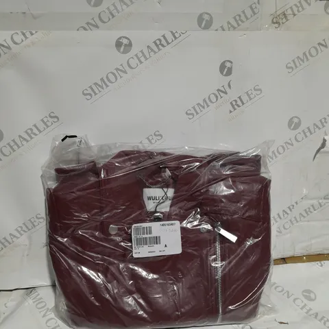 WULI;LUU BY GOK WAN BURGUNDY LEATHER BIKER JACKET 
