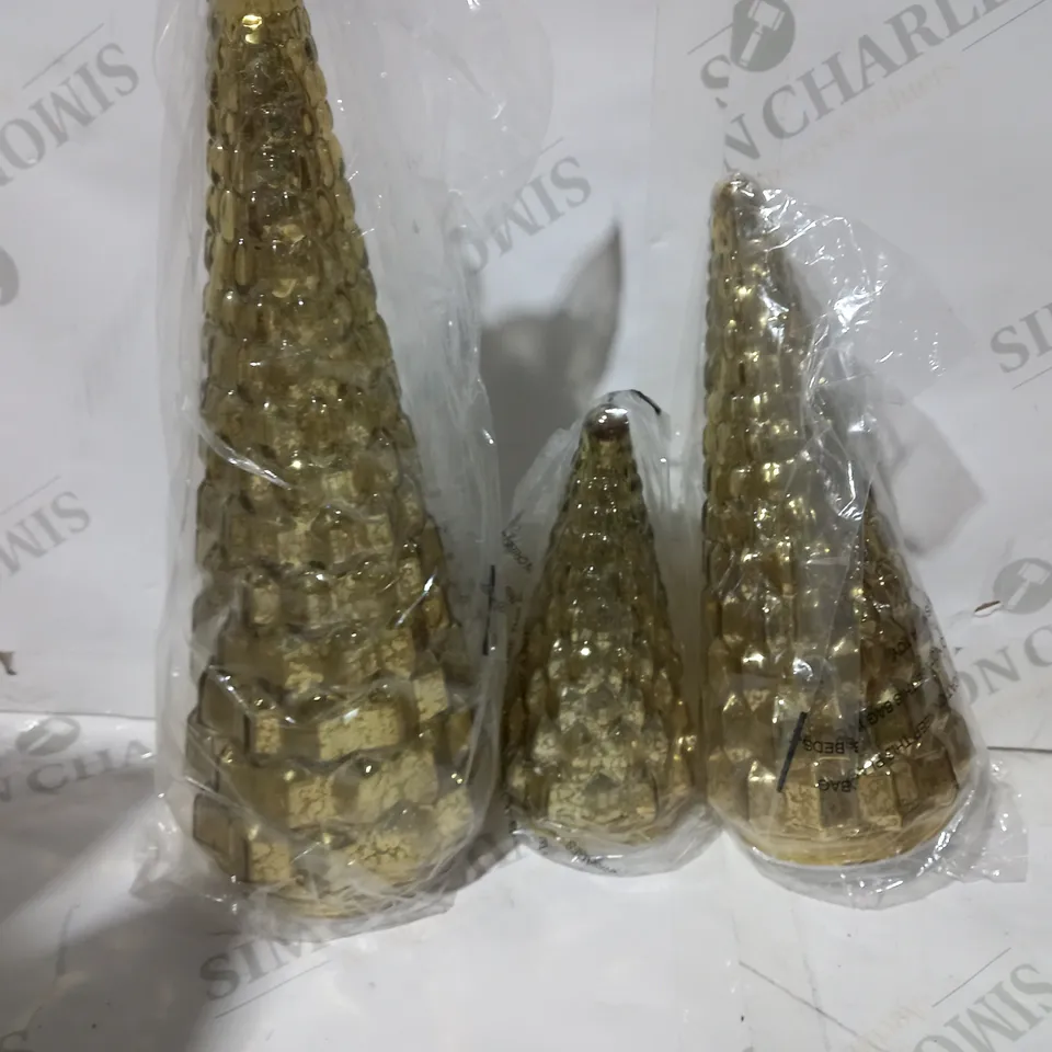 ALISON CORK SET OF MERCURY GLASS TREES 