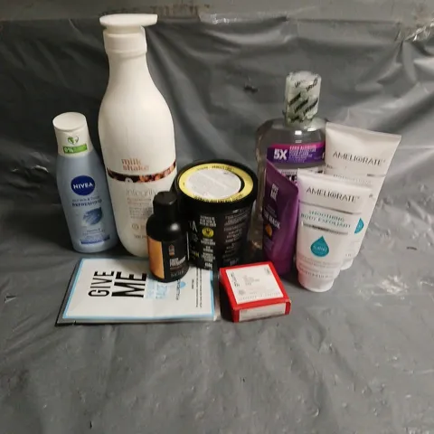APPROXIMATELY 20 ASSORTED HEALTH & BEAUTY PRODUCTS TO INCLUDE LISTERINE MOUTHWASH, GIVE ME HAIR MASK, MANSCAPED CROP PRESERVER, ETC