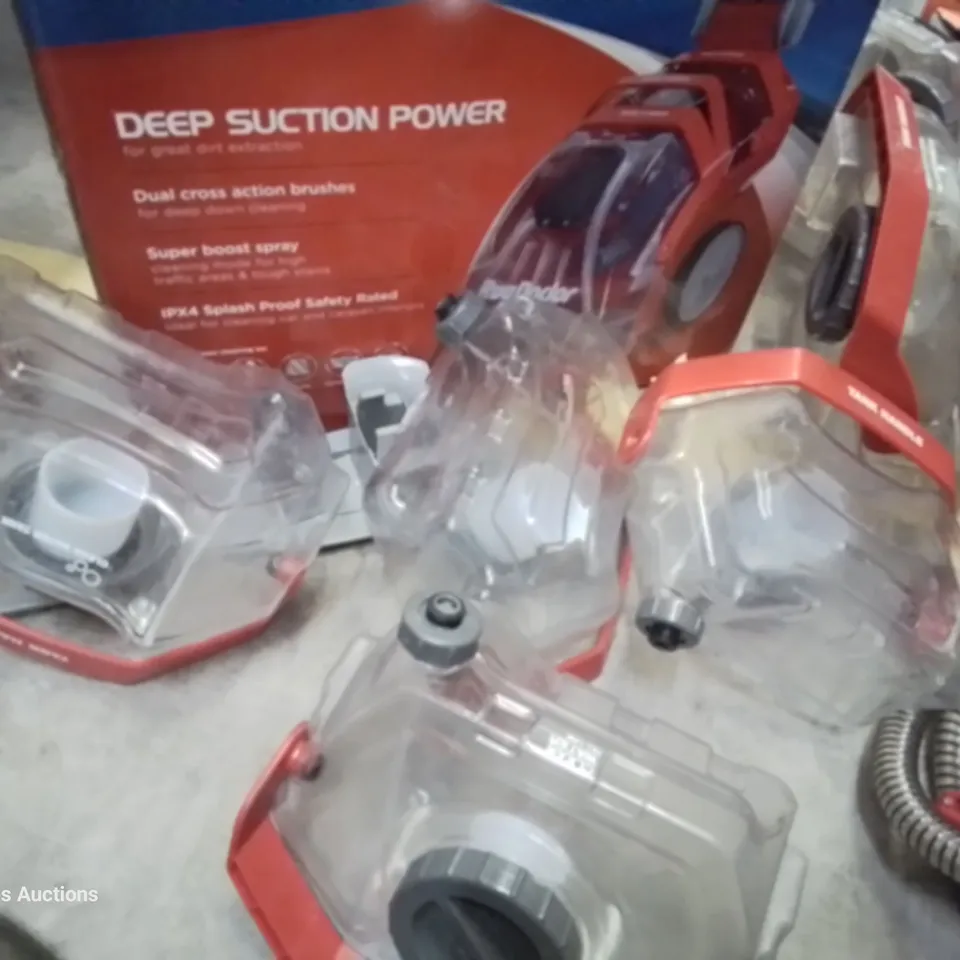 BOX OF ASSORTED RUG DOCTOR TANKS & SPRAY TREATMENTS 