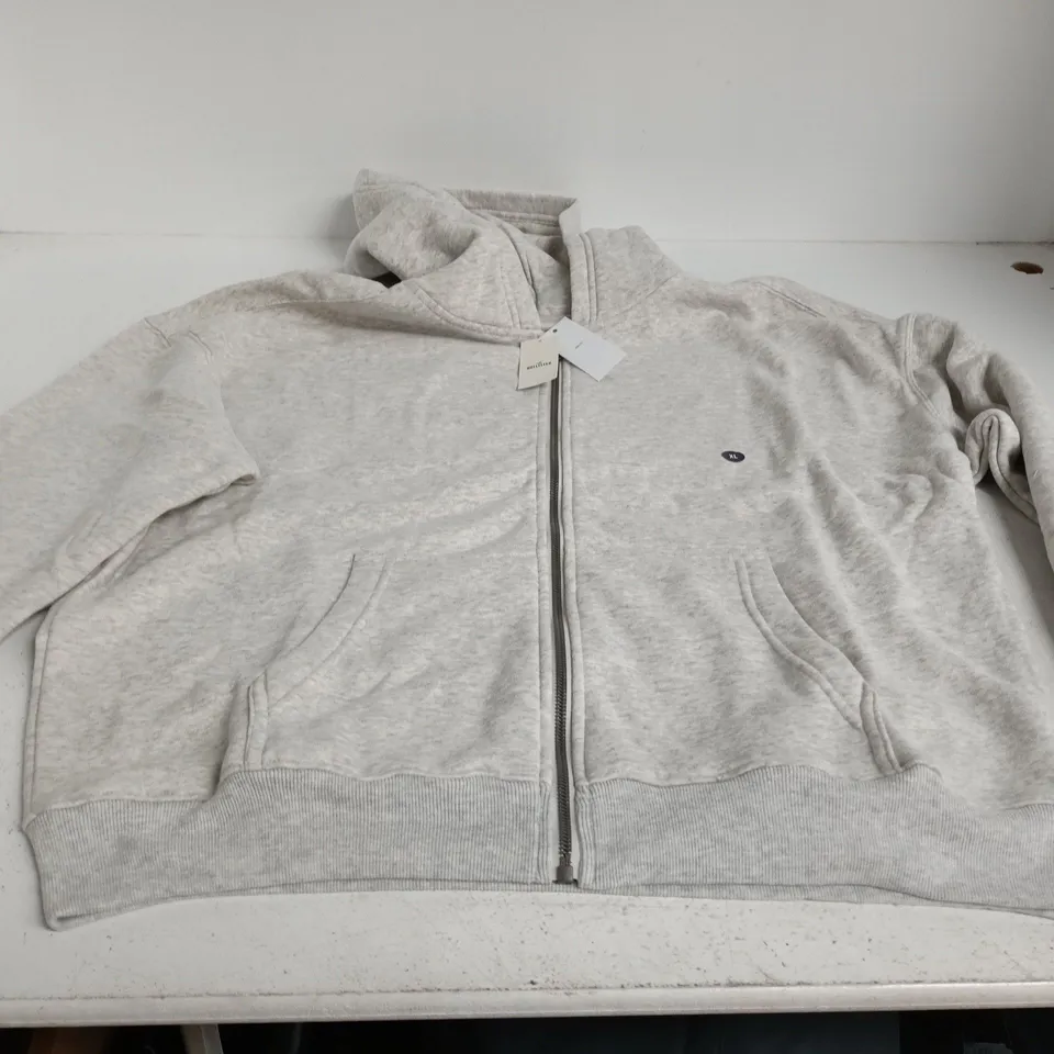 HOLLISTER ZIP HOODIE – BOXY FIT, GREY, XL
