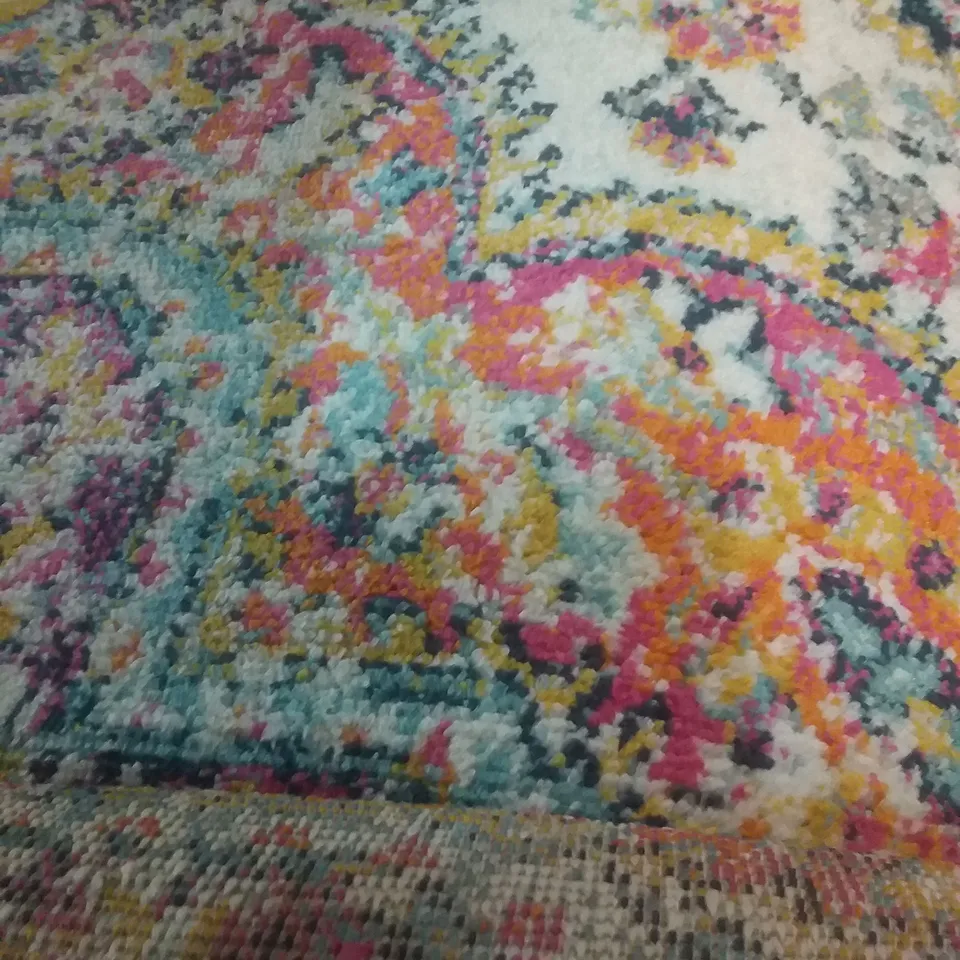 SELEVAEPOWER LOOM ORANGE BEIGE GRAY RUG- 5'3" X 7'6"