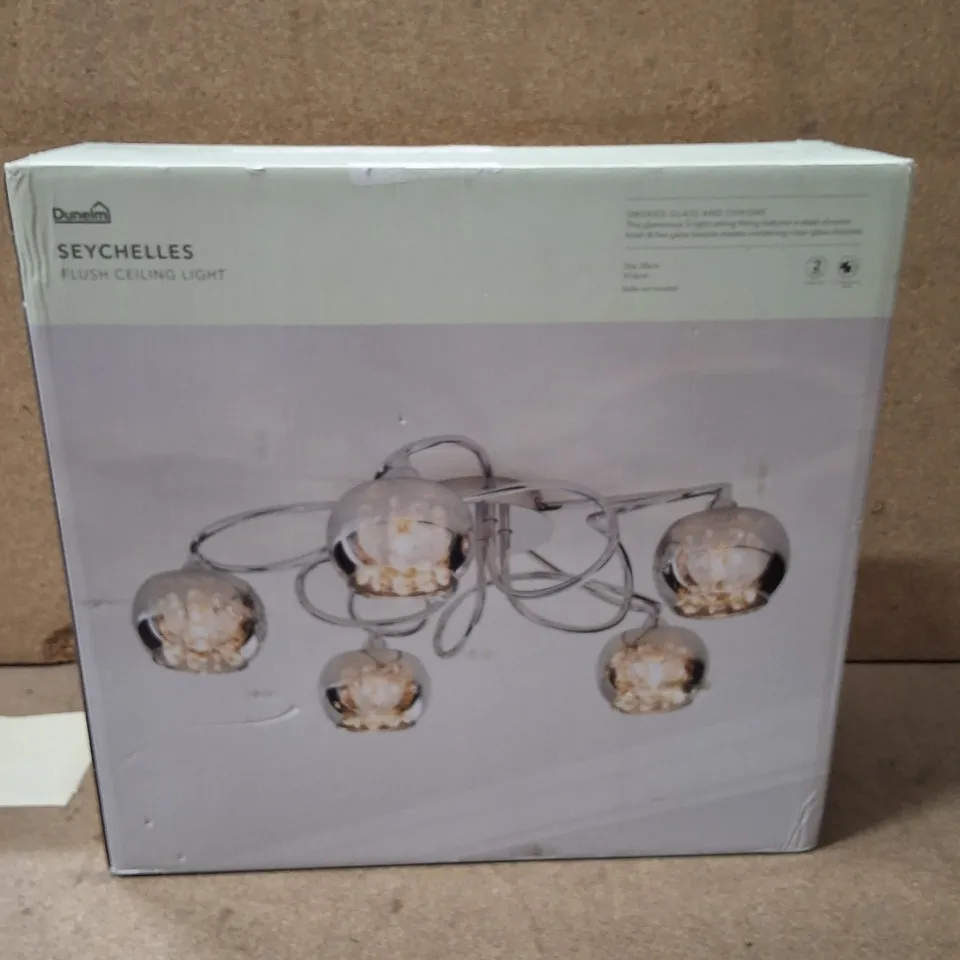 BOXED DUNELM SEYCHELLES FLUSH CEILING LIGHT –