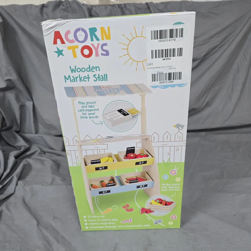 ACORN TOYS WOODEN MARKET STALL – TOY DISPLAY BOXED