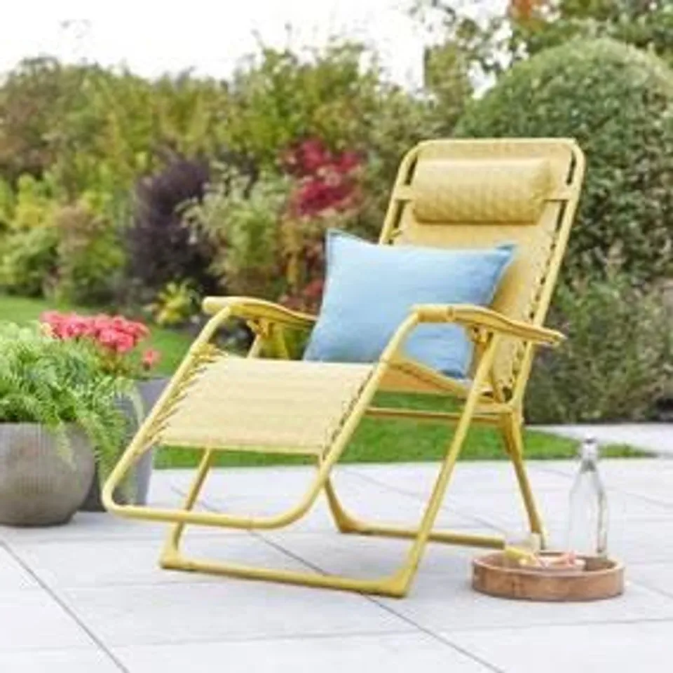 BOXED HELSINKI RECLINING SUN LOUNGER CHAIR - OCHRE (1 BOX)