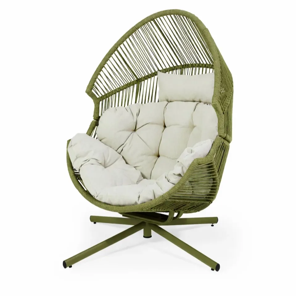 GARDEN STORIES ULTA COMFORT ROPE STANDING SWIVEL CHAIR GREEN