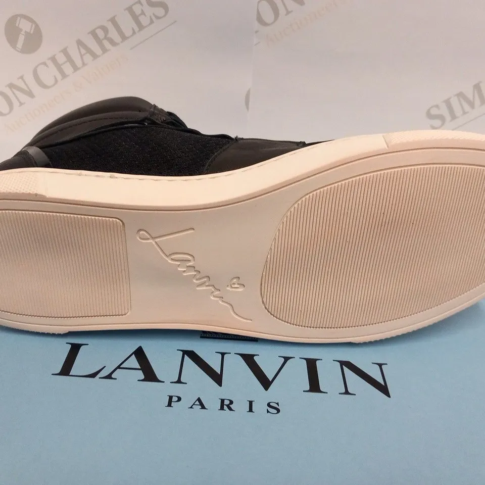 BOXED LANVIN HIGH TOP SNEAKER BLACK SIZE 38