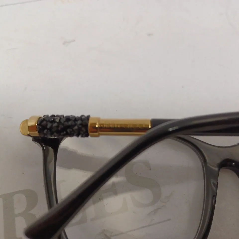 JIMMY CHOO FASHION GLASSES WITH CASE - BLACK/GOLD EFFECT