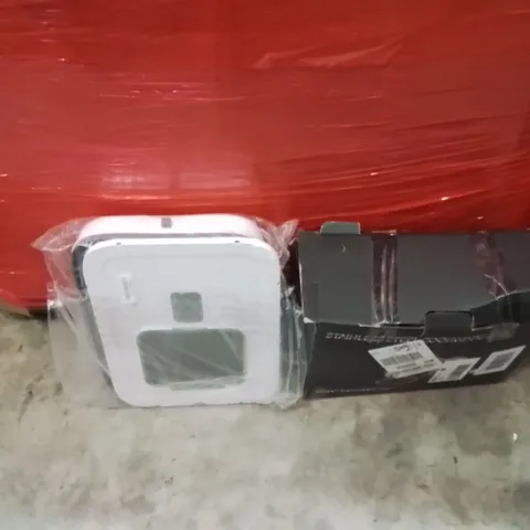 PALLET OF ASSORTED HOUSEHOLD GOODS AND PRODUCTS TO INCLUDE;COOKWARE SET,CATFLAP 